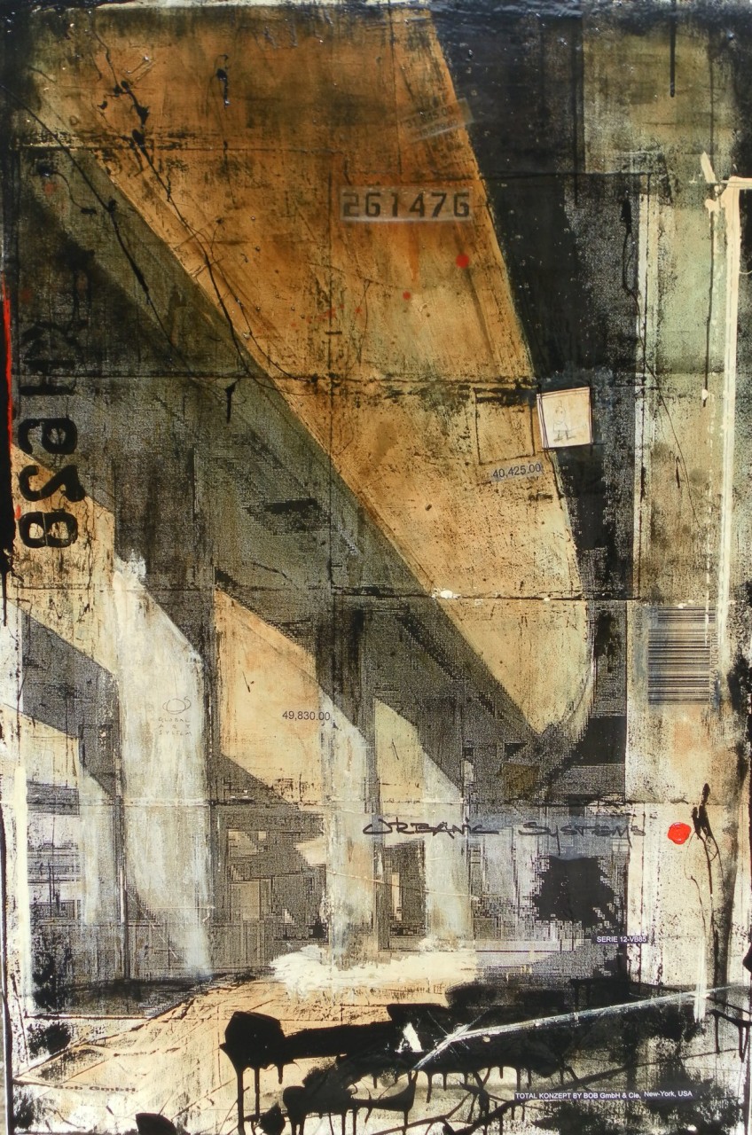 Interchanges - Montreal (CDN) - collage photo, huile, acrylique sur toile - 150 x 100 cm - 2010